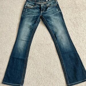 Miss Me Women’s Cowhide Bootcut Blue Jeans 27 Low Rise Flap Pocket JW4292B9